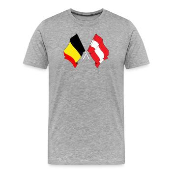 Pavillon Belgique, Autriche - T-shirt bio Premium Homme - gris chiné - Devant - Damien (186cm)