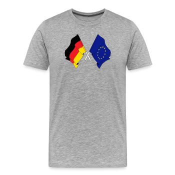 Pavillon Allemagne, Europe - T-shirt bio Premium Homme - gris chiné - Devant - Damien (186cm)