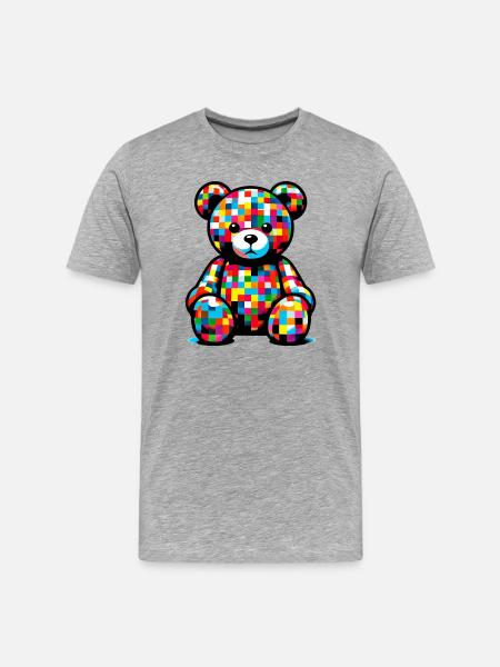 Teddy bear - Men's Premium Organic T-Shirt - heather grey