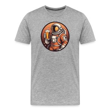 Sternenbier Astronaut - Männer Premium Bio T-Shirt - Grau meliert - Vorne - Damien (186cm)