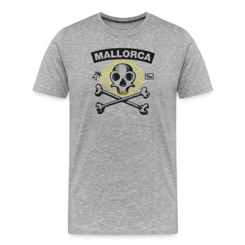 Mallorca – Promille Pirat unter Palmen - Männer Premium Bio T-Shirt - Grau meliert - Vorne - Damien (186cm)