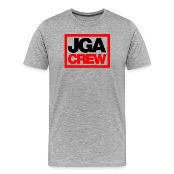 Equipage d’enterrement de vie de garçon - Emblème - T-shirt bio Premium Homme - gris chiné - Devant - Damien (186cm)