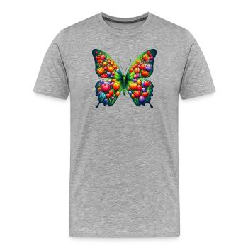 Butterfly tulip tulips Holland - Men's Premium Organic T-Shirt - heather grey - Front - Damien (186cm)