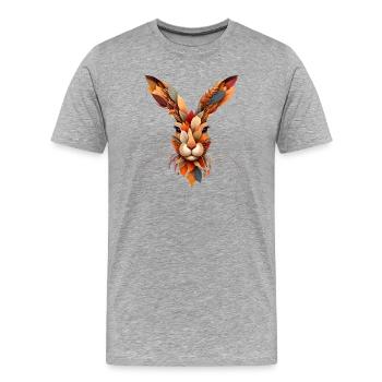 A rabbit, designed from different leaves - Men's Premium Organic T-Shirt - heather grey - Front - Damien (186cm)