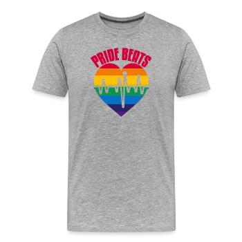 PRIDE BEATS: Celebrate Pride and Unity - Men's Premium Organic T-Shirt - heather grey - Front - Damien (186cm)