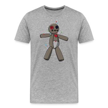 Phasmophobia Voodoo Puppe - Männer Premium Bio T-Shirt - Grau meliert - Vorne - Damien (186cm)