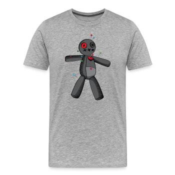 Phasmophobia Voodoo Puppe in schwarz - Männer Premium Bio T-Shirt - Grau meliert - Vorne - Damien (186cm)