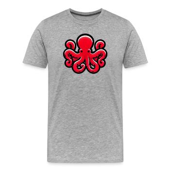 Pieuvre - T-shirt bio Premium Homme - gris chiné - Devant - Damien (186cm)