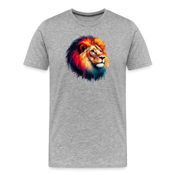 Lion - T-shirt bio Premium Homme - gris chiné - Devant - Damien (186cm)