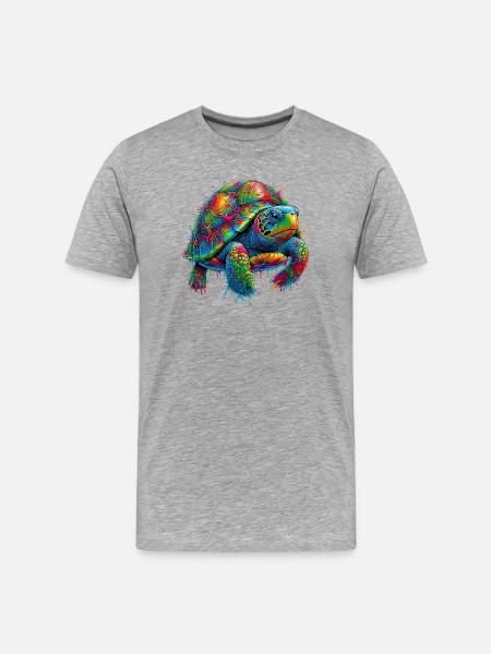 Turtle - Men's Premium Organic T-Shirt - heather grey