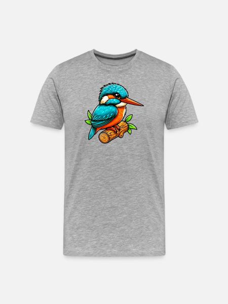 Kingfisher - Men's Premium Organic T-Shirt - heather grey