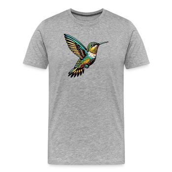 Colibri - T-shirt bio Premium Homme - gris chiné - Devant - Damien (186cm)