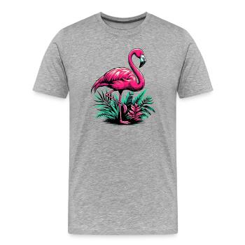 Flamant - T-shirt bio Premium Homme - gris chiné - Devant - Damien (186cm)