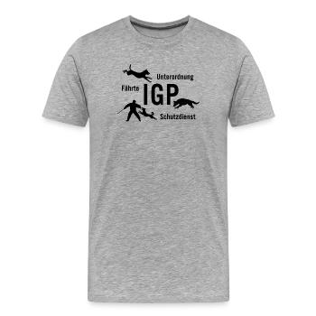 IGP Hundesport - schwarz - Männer Premium Bio T-Shirt - Grau meliert - Vorne - Damien (186cm)