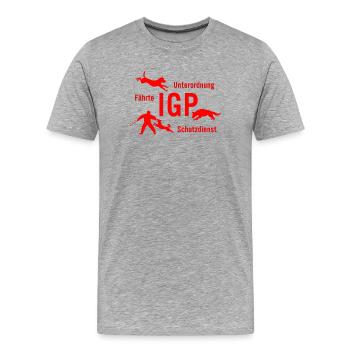 IGP Hundesport - rot - Männer Premium Bio T-Shirt - Grau meliert - Vorne - Damien (186cm)