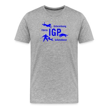 IGP Hundesport - blau - Männer Premium Bio T-Shirt - Grau meliert - Vorne - Damien (186cm)