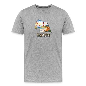 Watercolor Map Fehmarn - Men's Premium Organic T-Shirt - heather grey - Front - Damien (186cm)