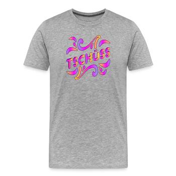 ABSCHIED TSCHÜSS - Männer Premium Bio T-Shirt - Grau meliert - Vorne - Damien (186cm)