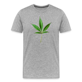 Marijuana Hemp (Cannabis) - Men's Premium Organic T-Shirt - heather grey - Front - Damien (186cm)