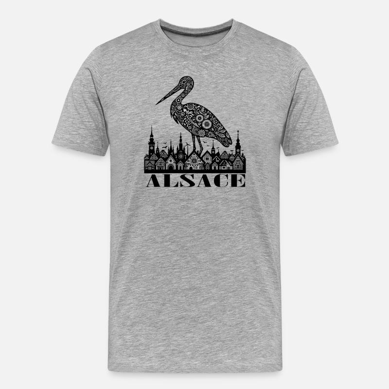 ELSASS - Männer Premium Bio T-Shirt - Grau meliert