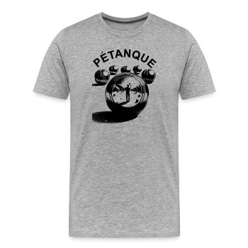 Pétanque - Männer Premium Bio T-Shirt - Grau meliert - Vorne - Damien (186cm)