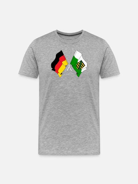 Flag Germany, Saxony - Men's Premium Organic T-Shirt - heather grey
