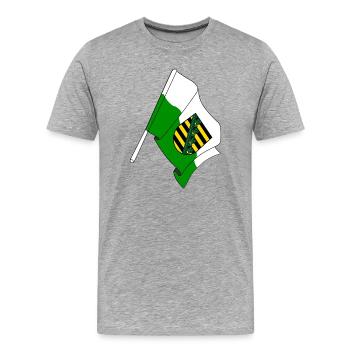 Drapeau Saxe - T-shirt bio Premium Homme - gris chiné - Devant - Damien (186cm)