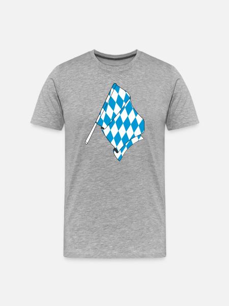 Drapeau du Bayern - T-shirt bio Premium Homme - gris chiné