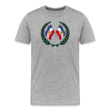 Drapeaux Couronne de laurier Schleswig Holstein - T-shirt bio Premium Homme - gris chiné - Devant - Damien (186cm)