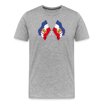 Two flags Schleswig Holstein - Men's Premium Organic T-Shirt - heather grey - Front - Damien (186cm)