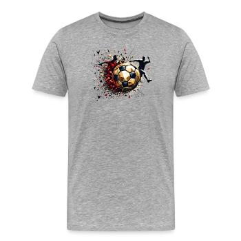 dynamic soccer players playing soccer - Men's Premium Organic T-Shirt - heather grey - Front - Damien (186cm)