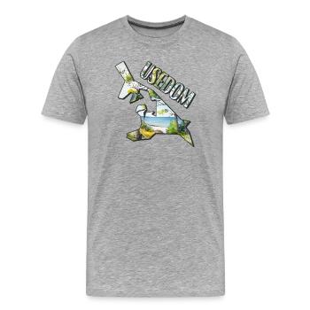Watercolor Map of Usedom - Men's Premium Organic T-Shirt - heather grey - Front - Damien (186cm)