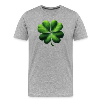 Trèfle à quatre feuilles - T-shirt bio Premium Homme - gris chiné - Devant - Damien (186cm)