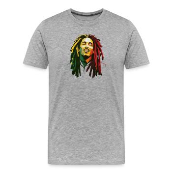 Rasta-König - Männer Premium Bio T-Shirt - Grau meliert - Vorne - Damien (186cm)