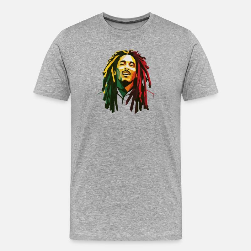 Rasta-König - Männer Premium Bio T-Shirt - Grau meliert