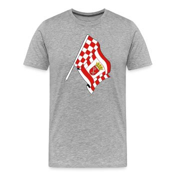 Drapeau de Brême - T-shirt bio Premium Homme - gris chiné - Devant - Damien (186cm)