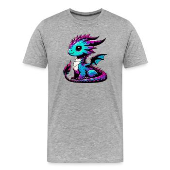 Dragon - Men's Premium Organic T-Shirt - heather grey - Front - Damien (186cm)