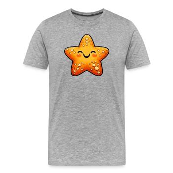 Seestern - Männer Premium Bio T-Shirt - Grau meliert - Vorne - Damien (186cm)