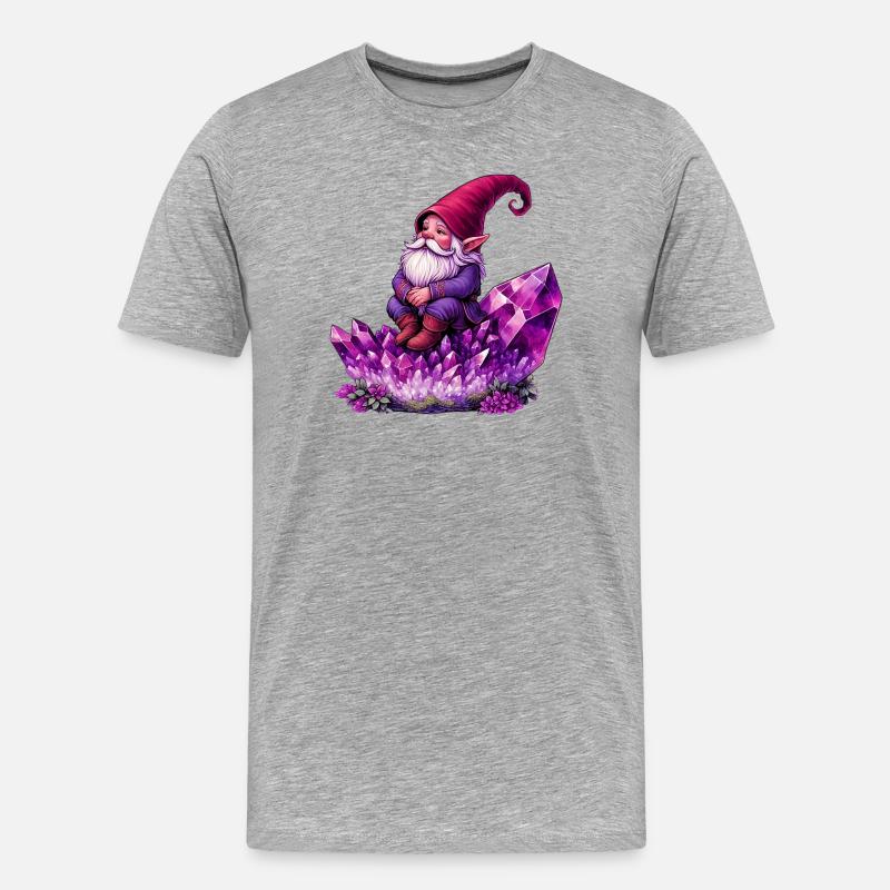 Gnom - Männer Premium Bio T-Shirt - Grau meliert