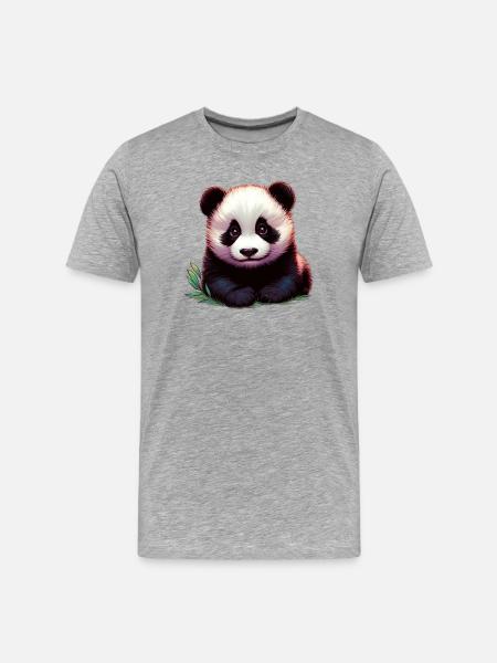 Panda - T-shirt bio Premium Homme - gris chiné