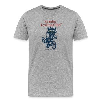 Sunday Cycling Club Waschbär - Männer Premium Bio T-Shirt - Grau meliert - Vorne - Damien (186cm)