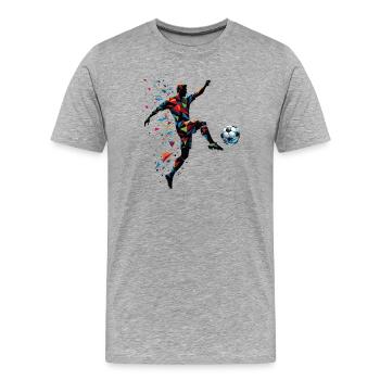 dynamic soccer player playing soccer - Men's Premium Organic T-Shirt - heather grey - Front - Damien (186cm)