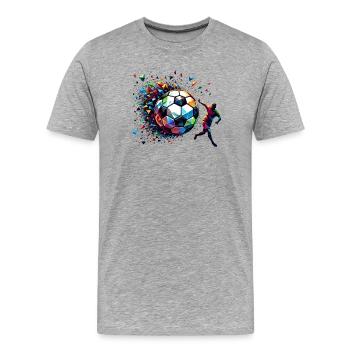 dynamic soccer player playing soccer - Men's Premium Organic T-Shirt - heather grey - Front - Damien (186cm)