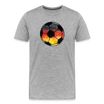 Fußball Deutschland - schwarz rot gold  - Männer Premium Bio T-Shirt - Grau meliert - Vorne - Damien (186cm)