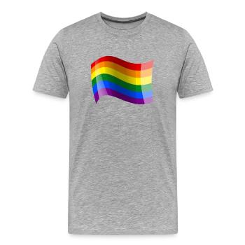 Waving rainbow flag - Men's Premium Organic T-Shirt - heather grey - Front - Damien (186cm)