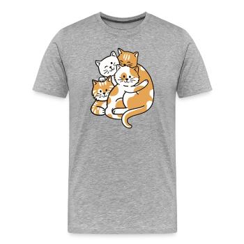 Katzen Katzenliebhaber - Männer Premium Bio T-Shirt - Grau meliert - Vorne - Damien (186cm)