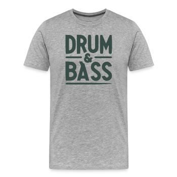 Drum and bass, dnb jungle music , drum n bass - Men's Premium Organic T-Shirt - heather grey - Front - Damien (186cm)