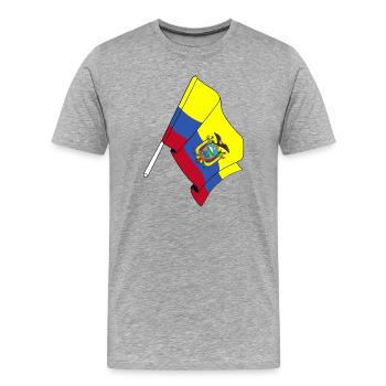 Drapeau Équateur - T-shirt bio Premium Homme - gris chiné - Devant - Damien (186cm)