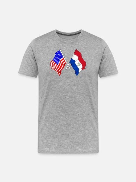 Flag USA, flag Paraguay - Men's Premium Organic T-Shirt - heather grey