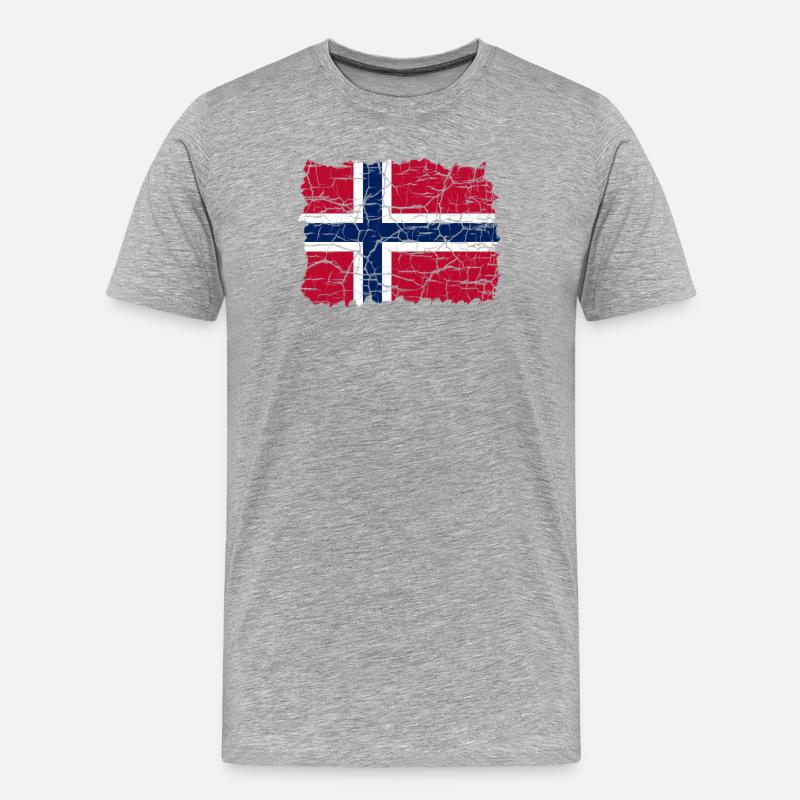 Norwegen Flagge Style Grunge - Männer Premium Bio T-Shirt - Grau meliert